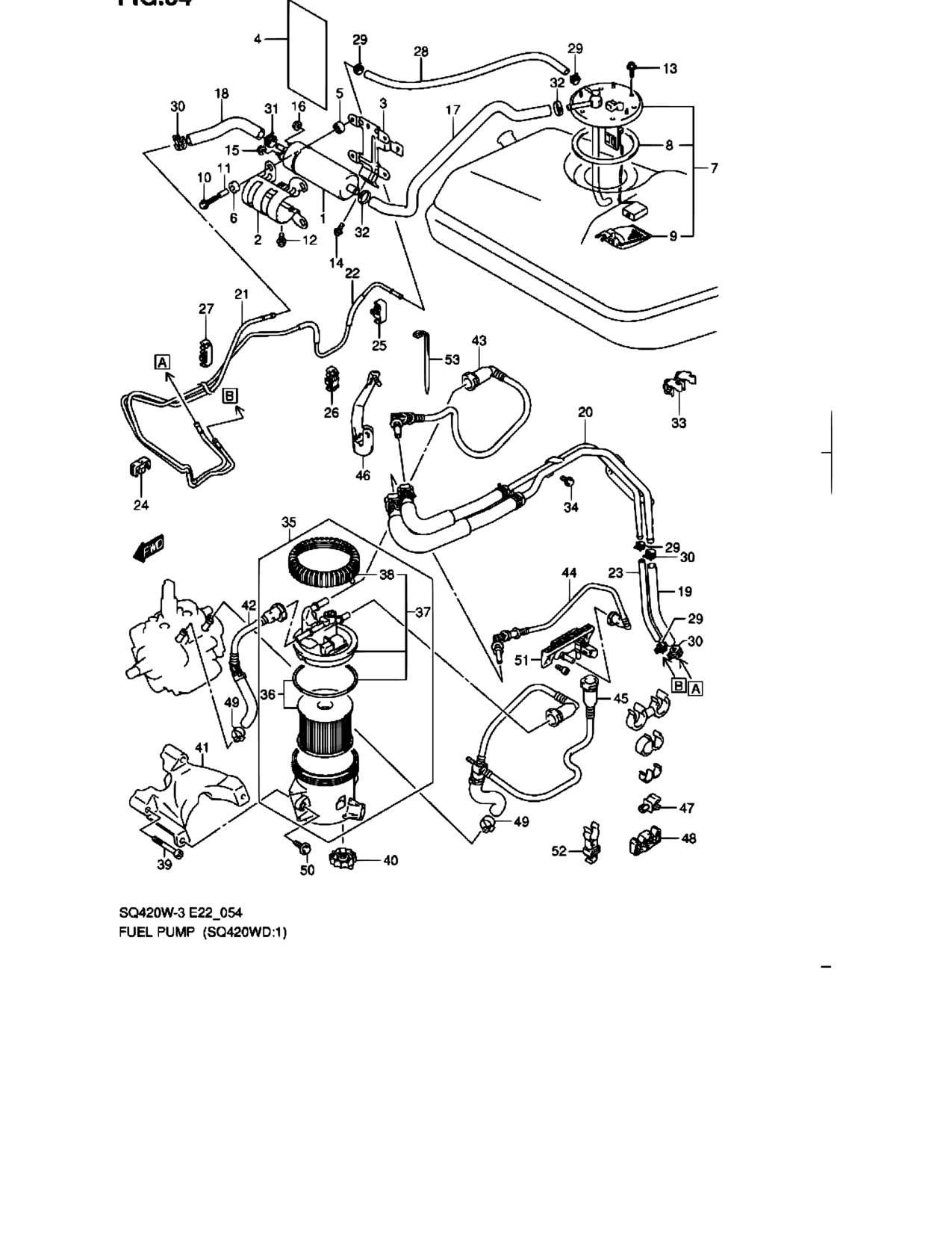 Europe, Grand Vitara, SQ420WD-3, Fuel, 54 - FUEL PUMP (SQ420WD:E02,E22) -  Catcar.info