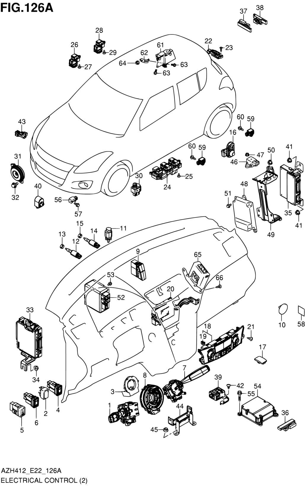 Средний Восток, Swift, AZH412 (E35), Электрическая система, 126A -  ЭЛЕКТРИЧЕСКОЕ УПРАВЛЕНИЕ (TYPE 1:LHD:SPORT) - Catcar.info