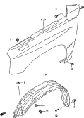 173 - B FRONT FENDER AND LINING (SE416)