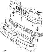134 - FRONT BUMPER AND GRILLE (4DR)