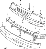 86 - FRONT BUMPER AND GRILLE (3DR)