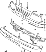 87 - FRONT BUMPER AND GRILLE (5DR)