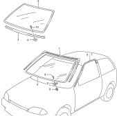189 - FRONT WINDOW GLASS (3DR)
