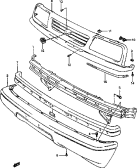 128 - FRONT BUMPER AND GRILLE (4DR)