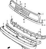 158 - FRONT BUMPER AND GRILLE (2DR)