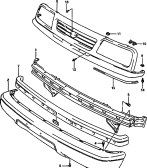 159 - FRONT BUMPER AND GRILLE (4DR)