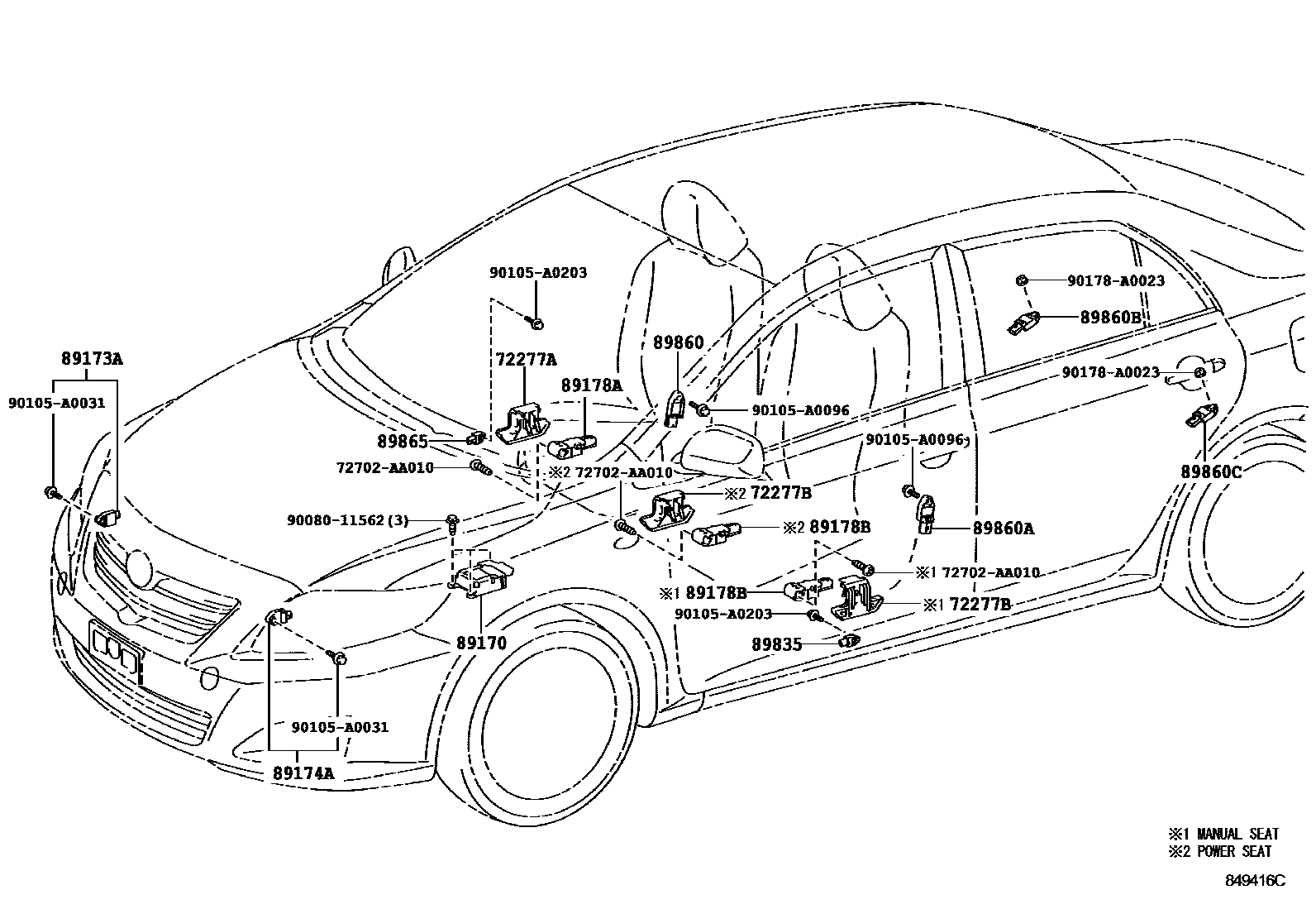 Схема автомобиля Тойота Королла 120 кузов