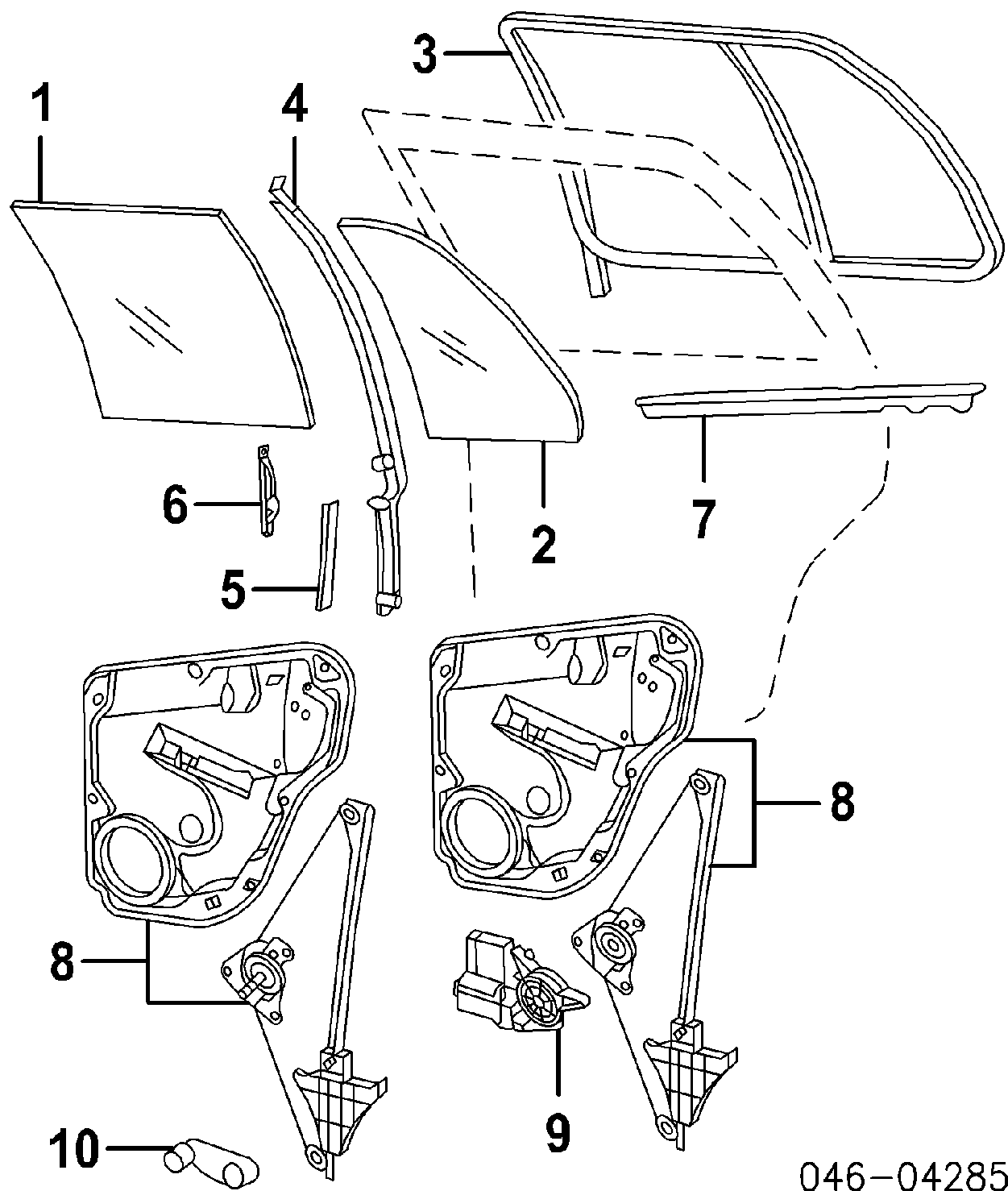 Крепеж стекла Фольксваген гольф 4