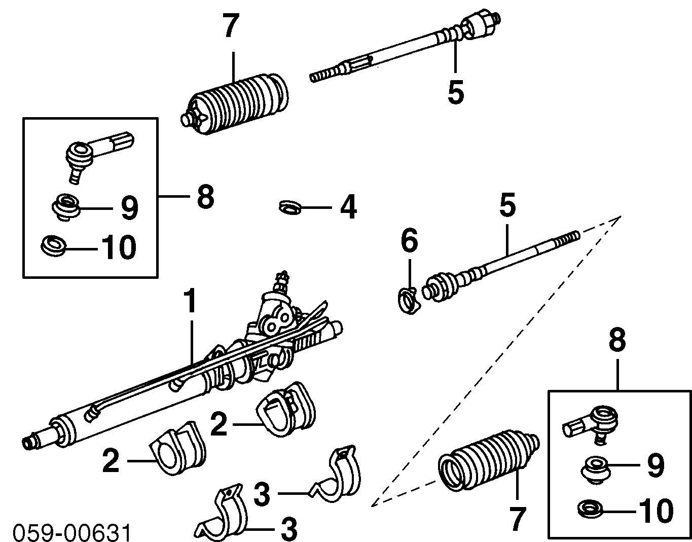 Схема рулевой рейки Сузуки сх4