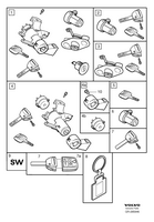 Узлы замка L.H.D, V70, XC70 При заказе отдельных ключей или ключей с комплектом замка также должно быть заказано программное обеспечение.,2004- , L.H.D