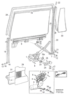 Механизм подъемников задняя дверь P.W 960, S90, V90 1995-. 
