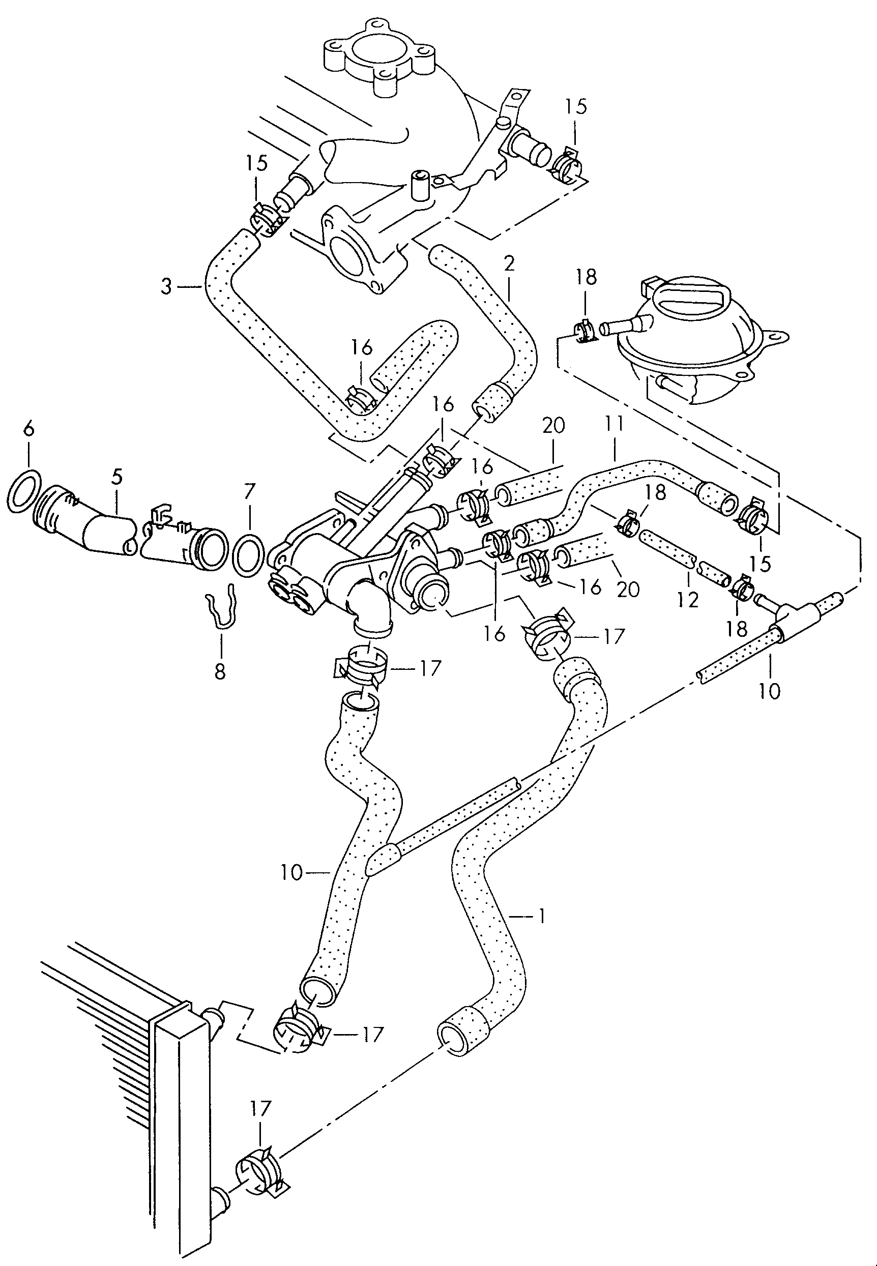 Схема охлаждения гольф 4. Система охлаждения VW Golf 4 1.6. Система охлаждения Фольксваген гольф 4 1.4 16 v. Система охлаждения VW Golf 1.4. Система охлаждения Фольксваген гольф 4 1.6.